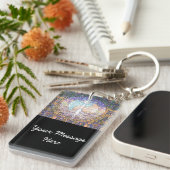 ヤンおよびハートの記号をyingの生命の樹 キーホルダー (正面右)