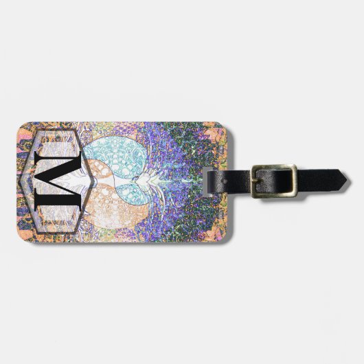 ヤンおよびハートの記号をyingの生命の樹 ラゲッジタグ (正面横)