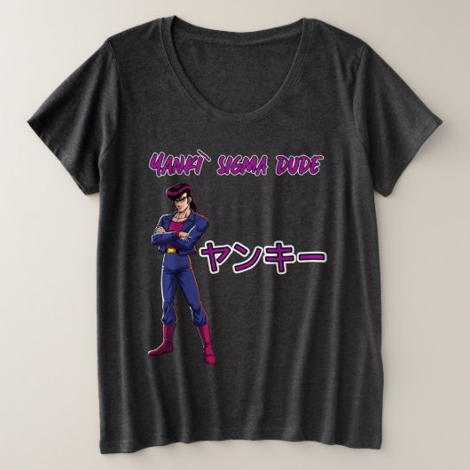 ヤンキーシグマ君 プラスサイズTシャツ (デザイン正面)