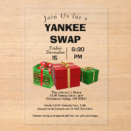 ヤンキースワップギフト交換包まれたプレゼント アクリル招待状
