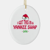 ヤンキースワップギフト – Santa Hat セラミックオーナメント (右)