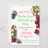 ヤンキースワップクリスマスパーティーギフト交換 招待状 (正面)