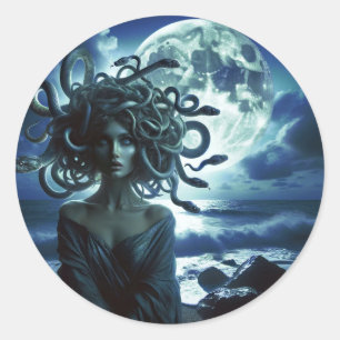 ヤングかわいらしメドゥーザムーン&海 ラウンドシール