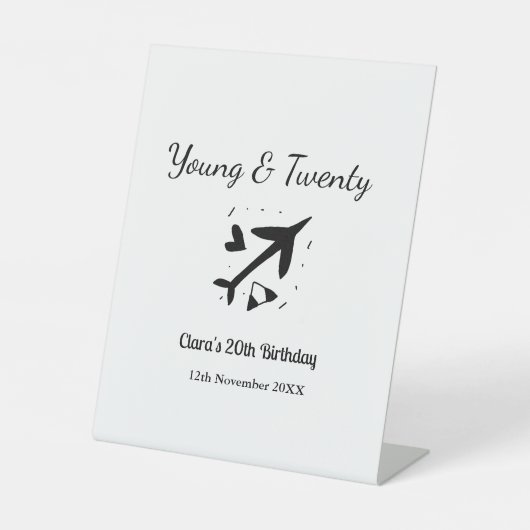 ヤングと20のアドベンチャーハッピーバースデーの追加の名前 台座サイン (正面)