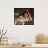 ヤングウーマン読ズ – グスタヴコートベットファインアート ポスター (キッチン)