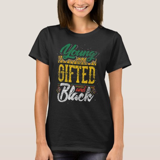 ヤングエデュケーションブラック黒人歴史月間アフリカ系アメリカ人 Tシャツ (正面)