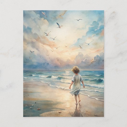 ヤングガールオンビーチ ポストカード (正面)