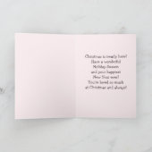 ヤングガールスキーヤー |クリスマス名前をカスタムする シーズンカード (内部)