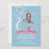 ヤングガールスキーヤー |名前をカスタムするカード シーズンカード (正面)