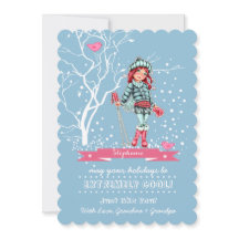 ヤングガールスキーヤー |名前をカスタムするカード