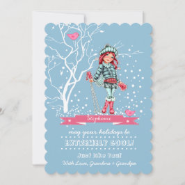 ヤングガールスキーヤー |名前をカスタムするカード シーズンカード