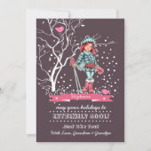 ヤングガールスキーヤー |名前をカスタムするカード シーズンカード (正面)