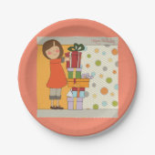 ヤングガールハッピーバースデー ペーパープレート (正面)