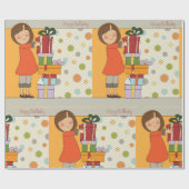 ヤングガールハッピーバースデー ラッピングペーパー (フラット)