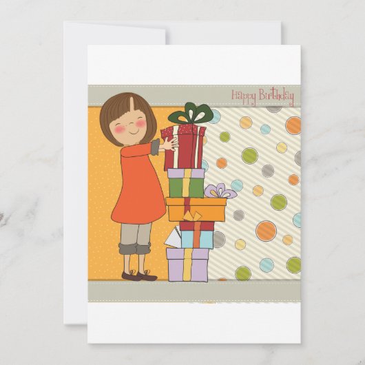 ヤングガールハッピーバースデー 招待状 (正面)