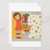 ヤングガールハッピーバースデー 招待状 (正面/裏面)