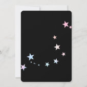 ヤングガールレッズ転がスケートで滑るネオンバースデーパーティー 招待状 (裏面)