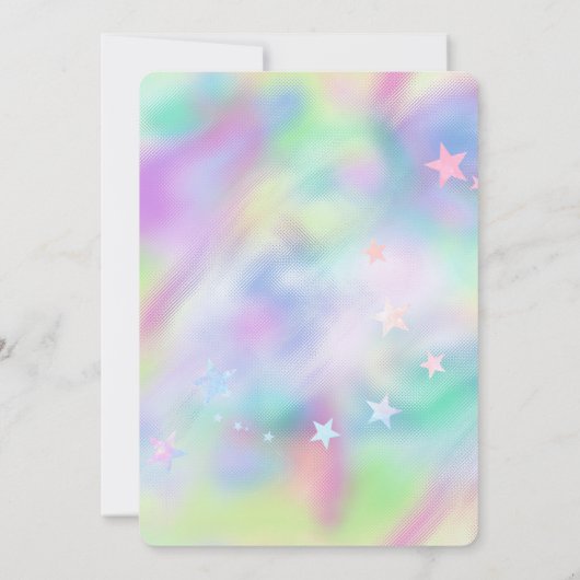 ヤングガールローラースケートで滑るカラフル誕生日パーティー 招待状 (裏面)