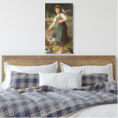 ヤングガール食べ物を与えズ・ザ・ドーヴ(Emile Munier著) キャンバスプリント (インサイチュ (寝室))