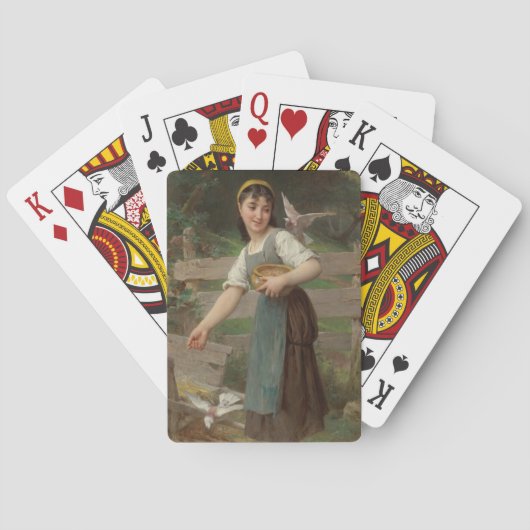 ヤングガール食べ物を与えズ・ザ・ドーヴ（Emile Munier著） トランプ (裏面)