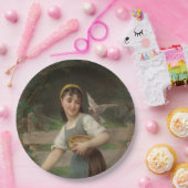 ヤングガール食べ物を与えズ・ザ・ドーヴ（Emile Munier著） ペーパープレート (パーティー)