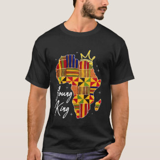 ヤングキングアートアフリカンプリントケンテクロスメンズボーイズ Tシャツ