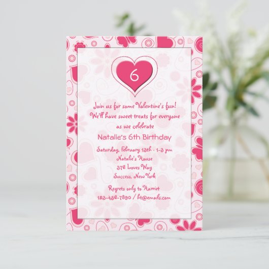 ヤングハート誕生日バレンタインパーティの招待状 招待状 (スタンド正面)