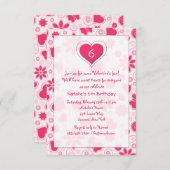 ヤングハート誕生日バレンタインパーティの招待状 招待状 (正面/裏面)