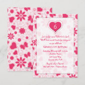 ヤングハート バースデー バレンタインパーティー 招待状 (正面/裏面)