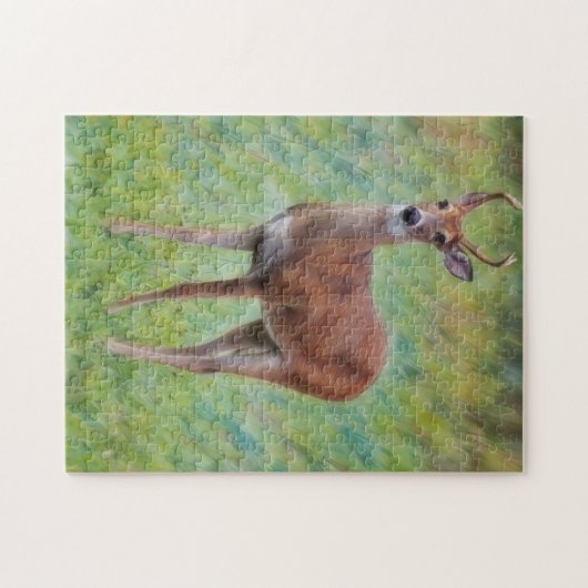 ヤングバックワイルドディアー自然パズル ジグソーパズル (横)