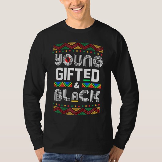 ヤングブラック4 ブラックガールマジックと黒人の歴史 Tシャツ (正面)