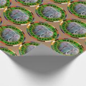 ヤングブルエレファントアフリカサファリラッピング紙 ラッピングペーパー (角)