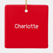 ヤングブルネットギムナストパーソナライズされたカスタム文字 セラミックオーナメント (裏面)