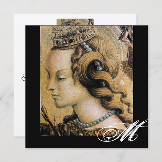 ヤングプリンセススウィート16パーティーモノグラム 招待状 (正面/裏面)