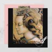 ヤングプリンセススウィート16パーティーモノグラム 招待状 (正面/裏面)