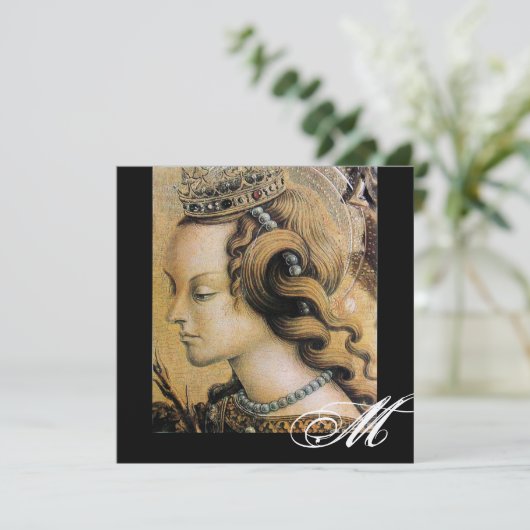 ヤングプリンセス スウィート16パーティー モノグラム ゴールド 招待状 (スタンド正面)