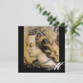 ヤングプリンセス スウィート16 パーティー モノグラム ゴールド 招待状 (スタンド正面)