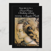 ヤングプリンセス スウィート16 パーティー 黒 招待状 (正面/裏面)