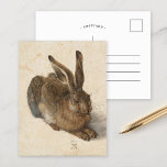 ヤングヘア |アルブレヒト・デュラー ポストカード<br><div class="desc">Young Hare (1502) by German artist Albrecht Durer.オリジナルのアートワークは自然勉強水絵画色の茶色のウサギである。デザインツールを使用してイメージのカスタム文字を追加したり、イメージをカスタマイズする。</div>