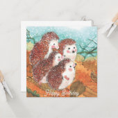 ヤングヘッジホグハッピーバースデー カード (正面/裏面インサイチュ)