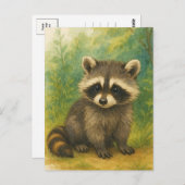 ヤングラクーンベビー野生動物はがき ポストカード (正面/裏面)