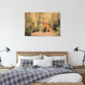 ヤングレッドキツネアットゴールデンアワー キャンバスプリント (インサイチュ (寝室))