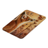 ヤングレッドキツネカロライナウォレンバードウォーターのカラーアート マグネット (左側)