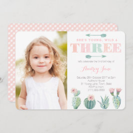 ヤングワイルドアンドスリーガールカッティ写真 招待状