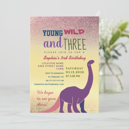 ヤングワイルドアンドスリーガール3rd誕生日招待状 招待状 (スタンド正面)