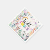 ヤングワイルドアンドスリーサファリアニマルガール誕生日 スタンダードカクテルナプキン (角)