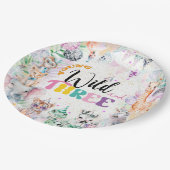 ヤングワイルドアンドスリーサファリアニマルガール誕生日 ペーパープレート (アングル)