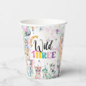 ヤングワイルドアンドスリーサファリアニマルガール誕生日 紙コップ (裏面)