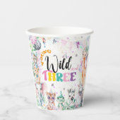 ヤングワイルドアンドスリーサファリアニマルガール誕生日 紙コップ (正面)
