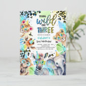 ヤングワイルドアンドスリーサファリブルーボーイ誕生日 招待状 (スタンド正面)